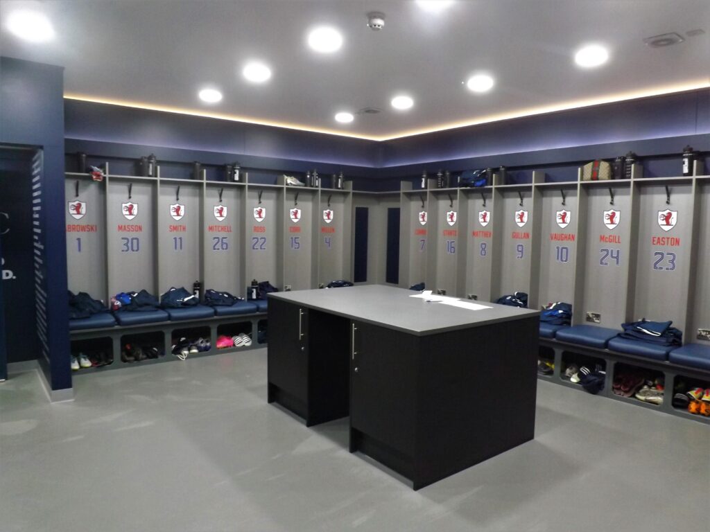 a photograph of raith rovers changing rooms